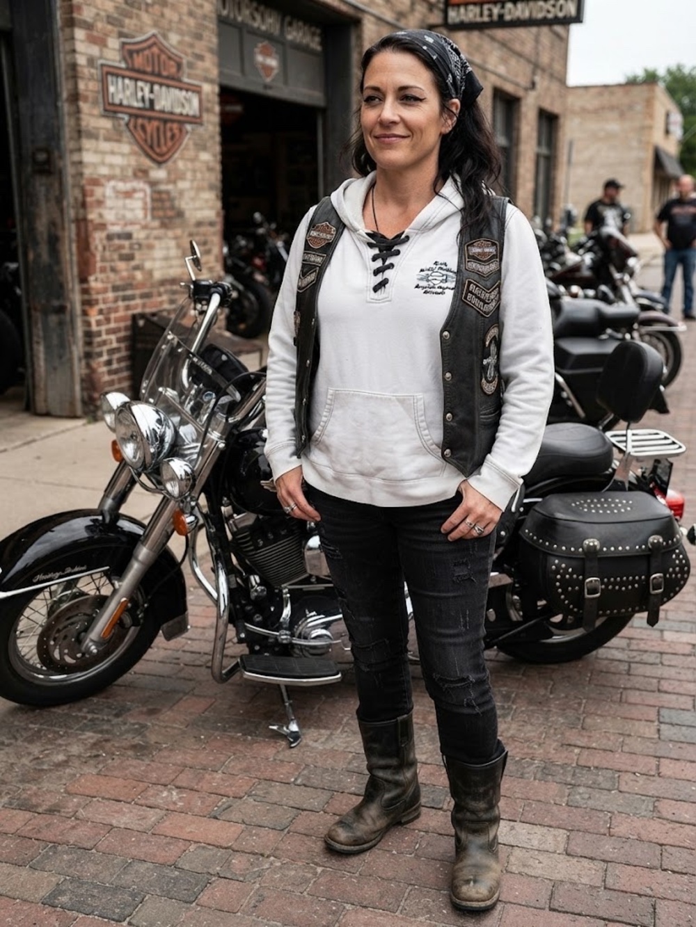 Ladies White Harley Davidson Hoodie size 1X